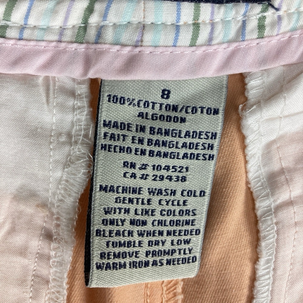Caribbean Joe Capri Pants‎ Size 8 Coral Sands 100% Cotton Flap Pockets - Picture 15 of 16